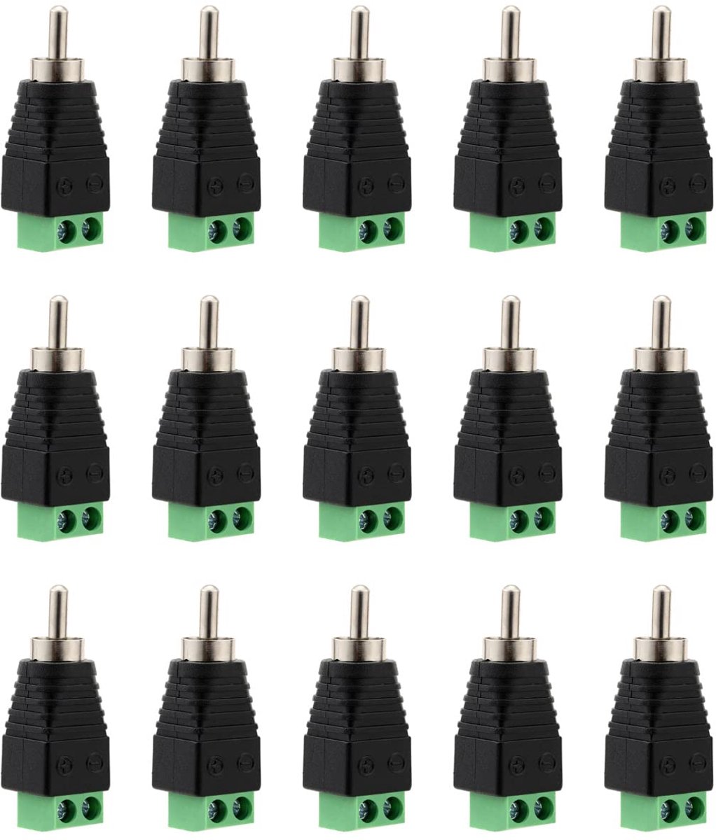 RCA connectors 15 stuks - soldeervrij - AV schroefaansluiting - eenvoudig te gebruiken - ShopVlot
