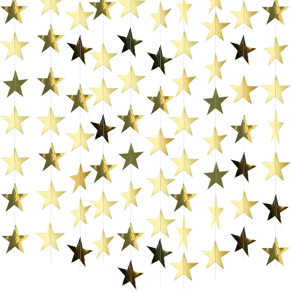Papieren Garland Sterren 15,8 m - Reflecterend met Glitter - Duurzaam en Sprankelend - Perfect voor Feestjes - ShopVlot