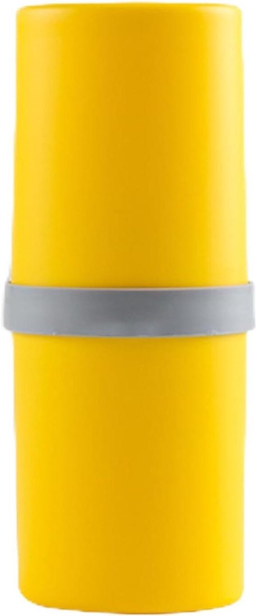 Tandenborstel Opbergdoos - Reis Tandenborstel Hoes - Hygiënisch Reizen - Waterdicht Lekvrij Ontwerp - 20 x 8.4 cm - Geel