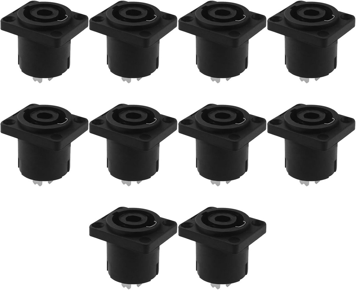 Allecto Plus - 10 stuks 4-pins Speakon Vrouwelijke Jack Connector voor Audio Luidspreker Versterker - Twist Lock - Compatibel met Neutrik NL4MP/NL4MPR/NL4FC - Hoogwaardige Kwaliteit en Duurzaamheid.