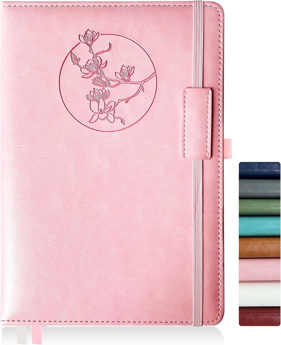 Notitieboek A5 - Tedere roze leren kaft - 256 pagina's 100 g/m² - Perfect voor werk of persoonlijke notities - ShopVlot