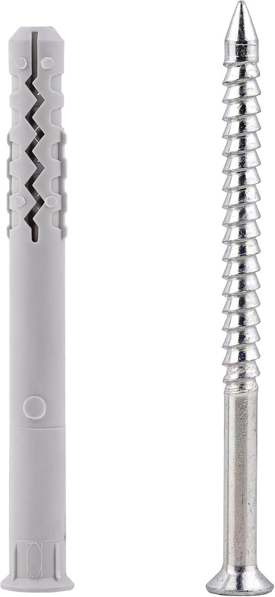 Impactpluggen met schroef 10 x 100 mm - kunststof - 5 stuks - snel en eenvoudig te monteren - ShopVlot