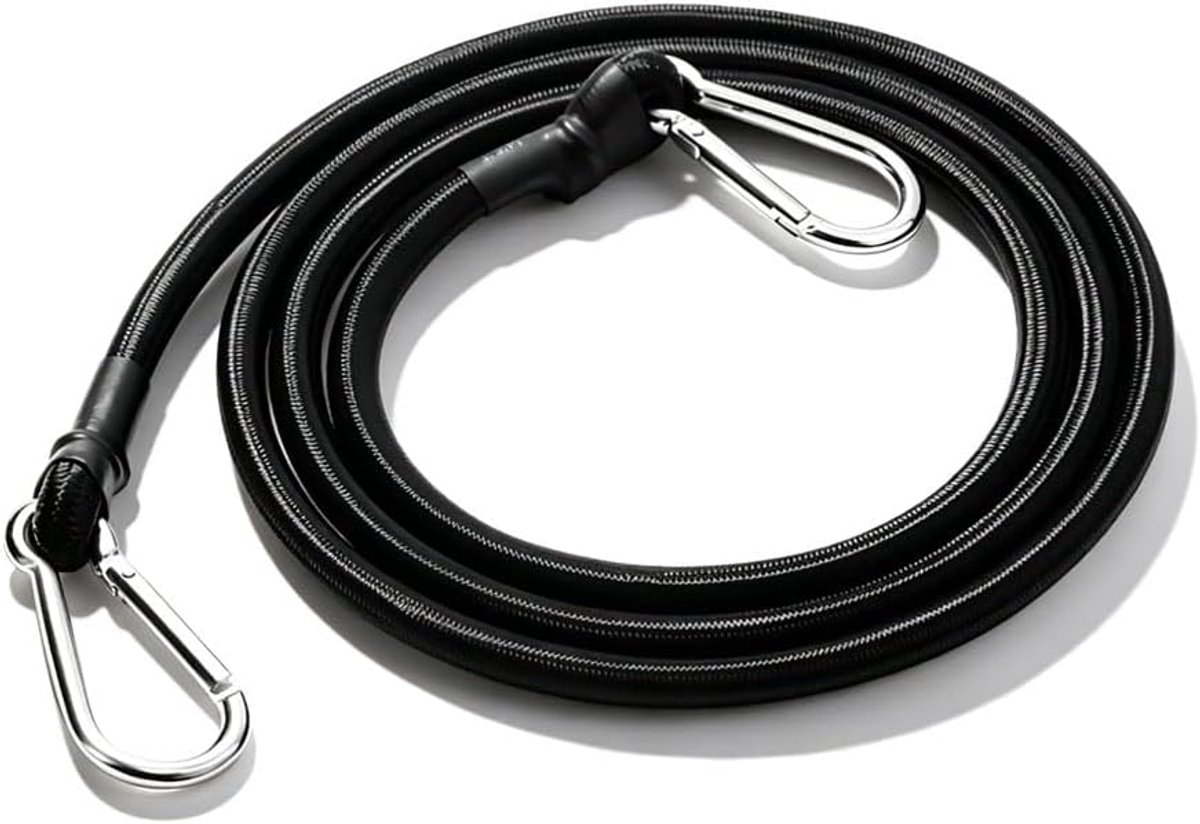 Elastisch touw 1 m - met karabijnhaak - veelzijdig gebruik - ideaal voor camping en tuin - ShopVlot