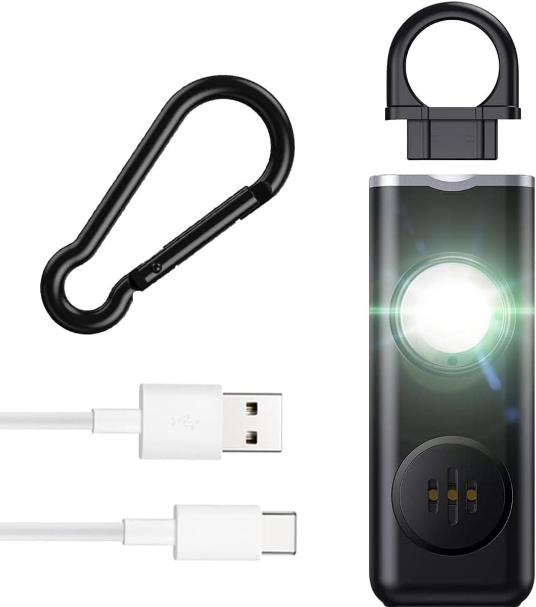 Personal Alarm 130 dB - Sleutelhanger met Strobe Signaal - LED Veiligheidsalarm - Voor zelfverdediging en veiligheid - ShopVlot