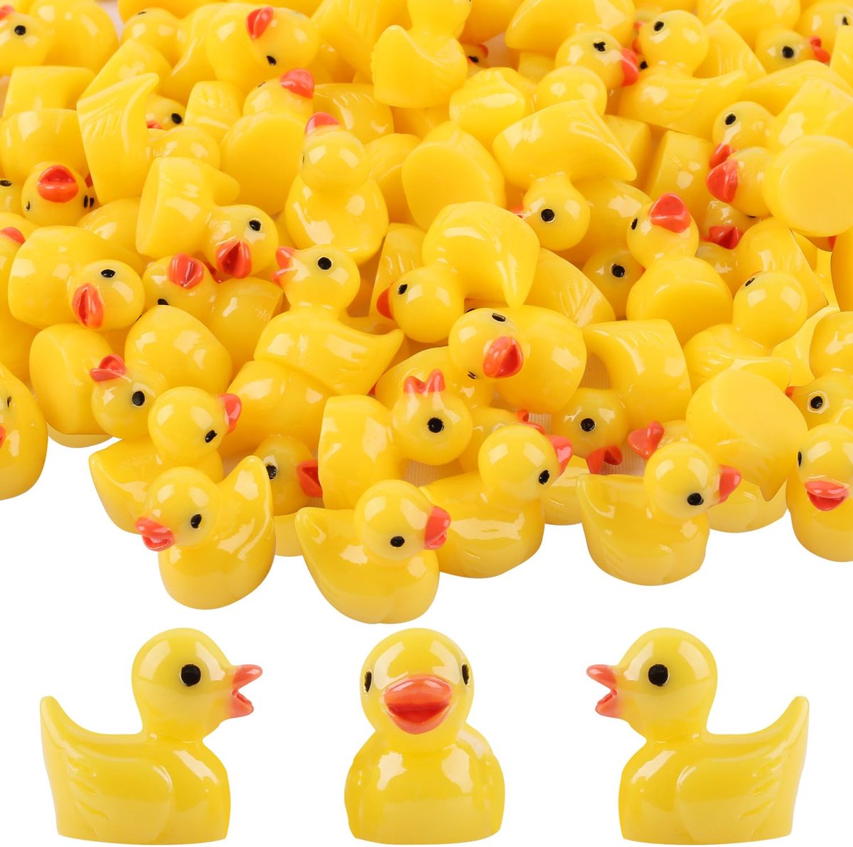 Miniatuur eenden 100 stuks - hars - kleurrijk - ideaal voor micro landschapsdecoraties - ShopVlot