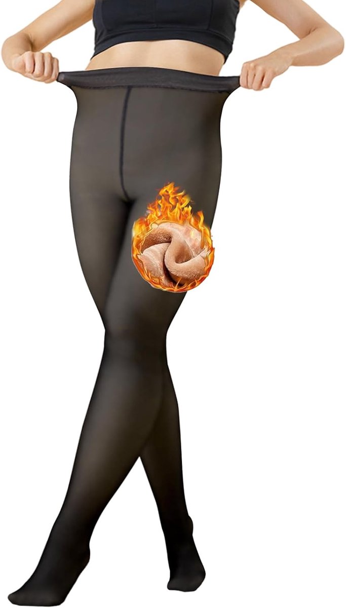 Dames winter tights M - fleece gevoerd - warm en comfortabel - perfect voor koude dagen - ShopVlot