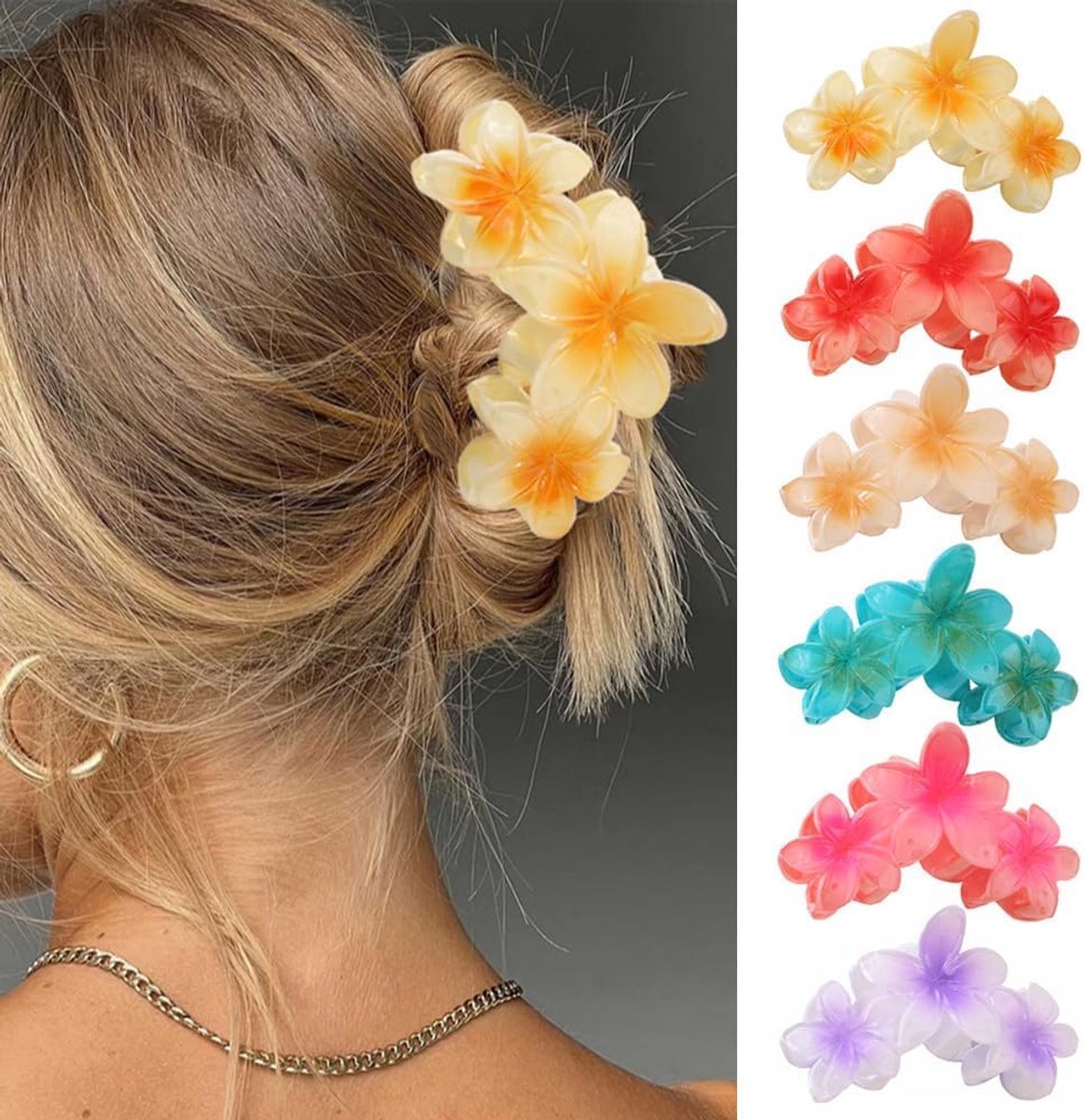 Haarspelden Klemmen - Bloem Design - Trendy Hawaii Stijl - Sterke Grip voor Dames - ShopVlot
