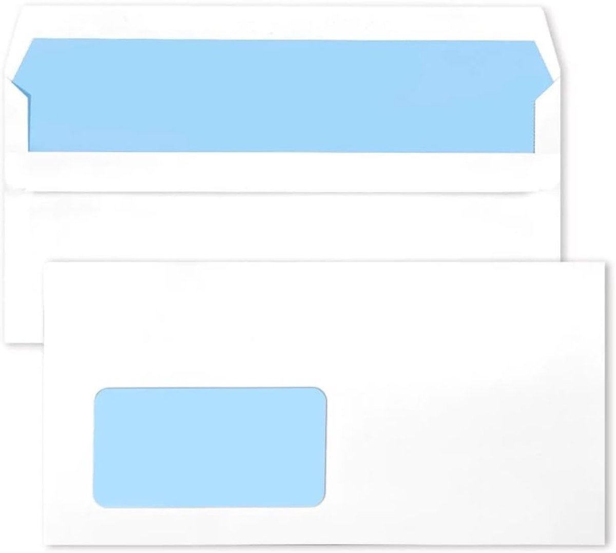 Enveloppen 11 x 22 cm - witte zakelijke enveloppen - zelfklevend - bescherming voor documenten - ShopVlot