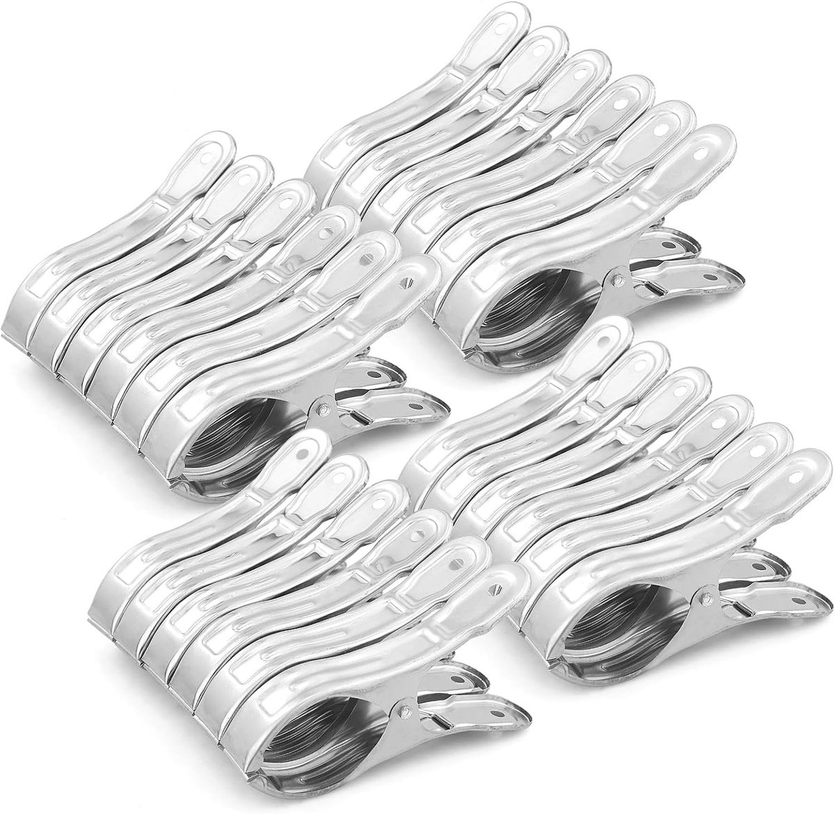 Roestvrijstalen Handdoekklemmen - Zilver - 12 cm - Sterke Clips voor Kleding en Handdoeken - Voor Strand en Outdoor