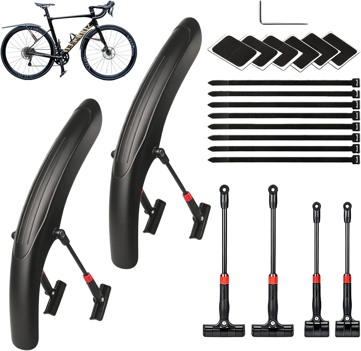 Fietsmodderguard voor mountainbike - Voor- en achterspatbord - Lichtgewicht en verstelbaar - ShopVlot