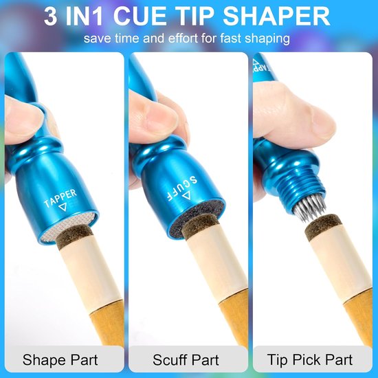 Snooker Cue Tool 3-in-1 - RVS Onderhoud - Multifunctioneel - Effectieve reparatie - ShopVlot — afbeelding 5