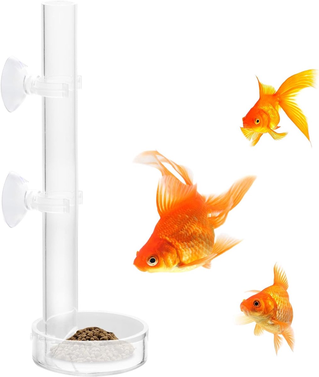 Garnaal voederkom 20cm - Acryl transparant - Met zuignappen - Houdt aquarium schoon - ShopVlot