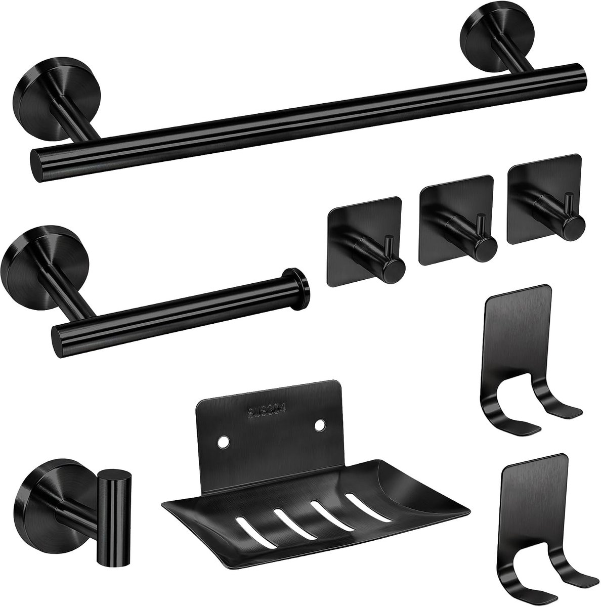 9-delige badkameraccessoireset - 40 cm - roestvrij staal - complete upgrade voor uw badkamer - ShopVlot
