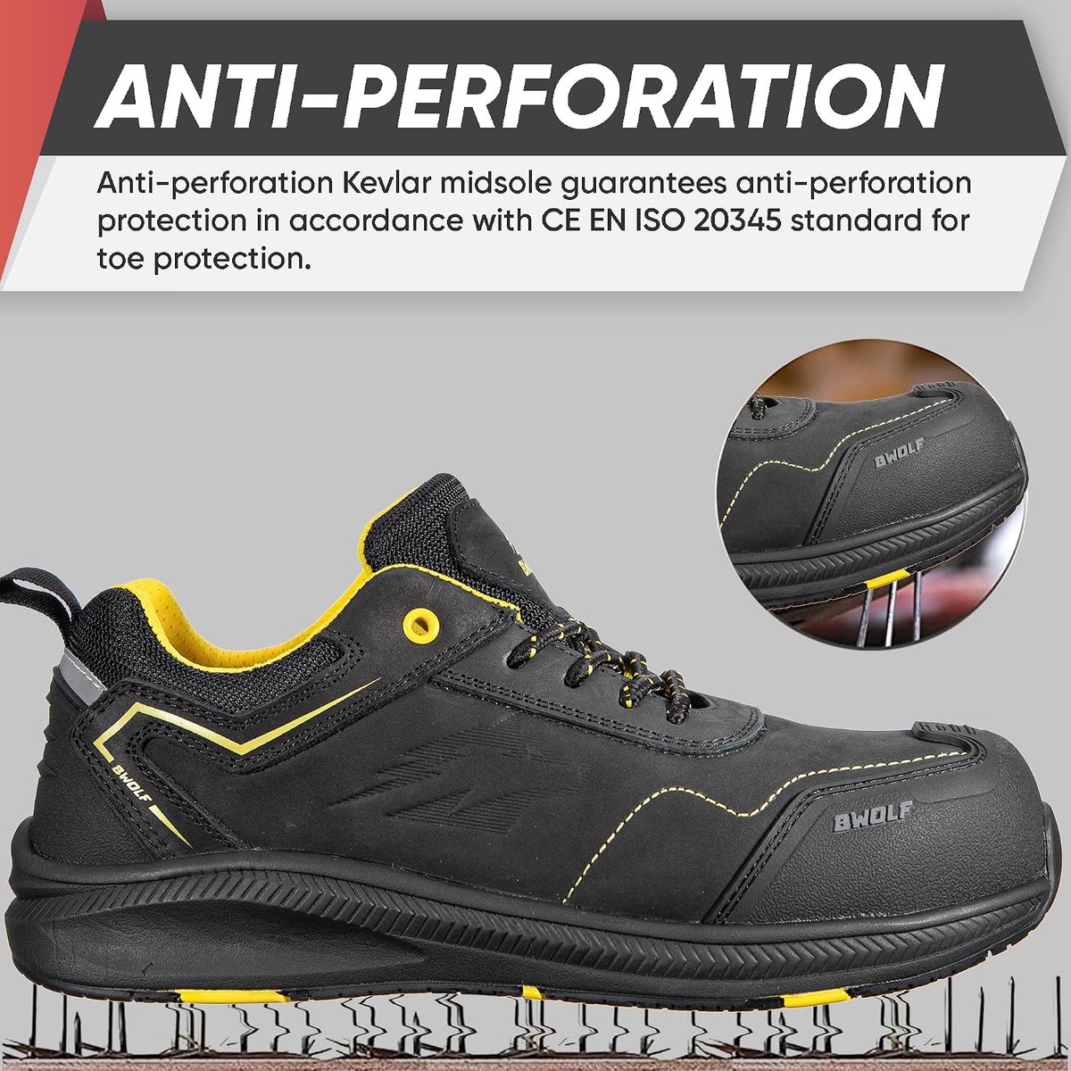 Werk schoenen S3 37 EU - Nabuk waterdicht - Antislip 4x4 Grip Tech - Ergonomische zolen - ShopVlot