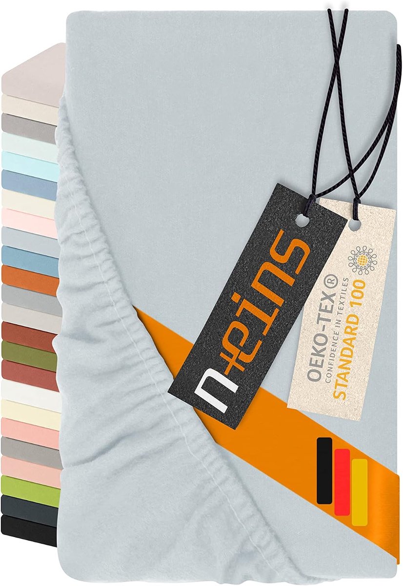 Matrasovertrek 90-100x200 cm - 100% katoen - lichtblauw - extra stevig en huidvriendelijk - ShopVlot