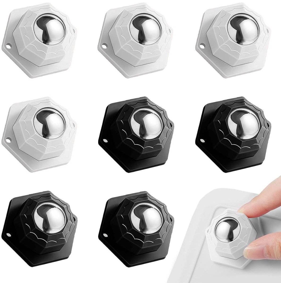 Meubelschuifwielen 8 stuks - 360° draaifunctie - stil en stabiel - ideaal voor meubels en apparaten - ShopVlot