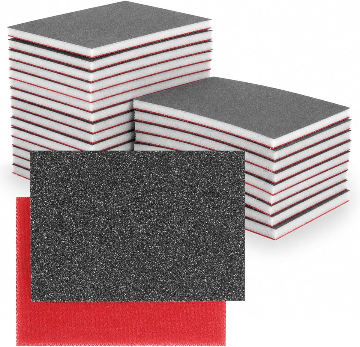 Schuursponzen 24 stuks - korrel 80-3000 - aluminiumoxide - voor hout en metaal - ShopVlot