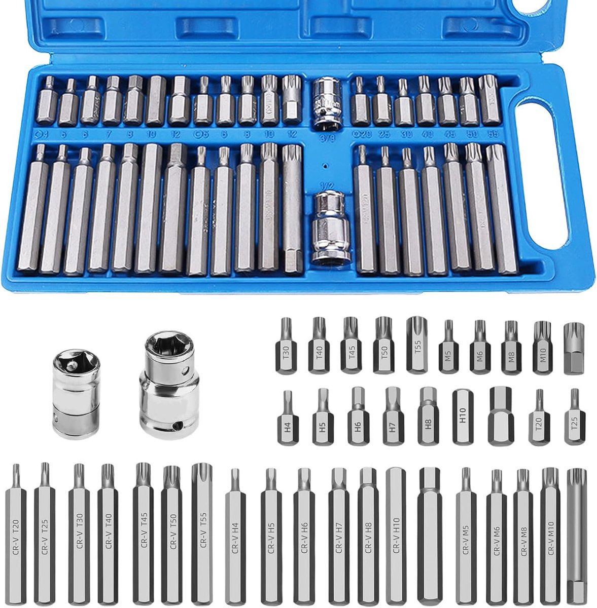Multi-tooth sleutelset 40-delig - Torx en hex - Compleet met adapters voor veelzijdig gebruik - ShopVlot