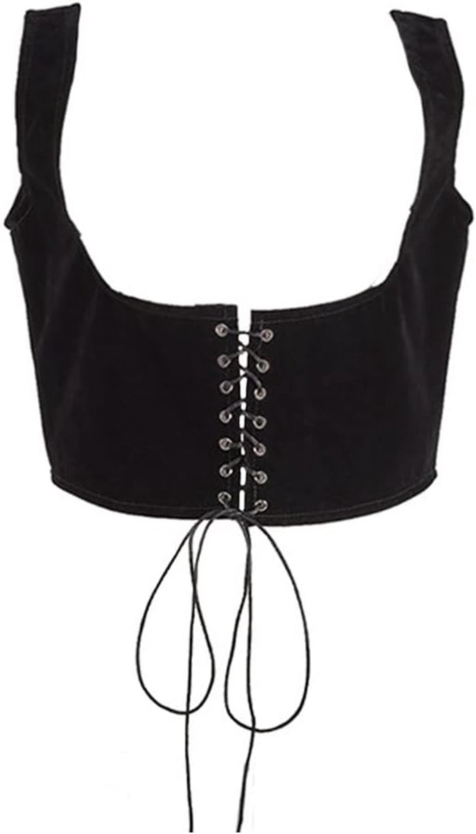 Punk Corset met Tailleband - Zwart - Verstelbaar Onderbust Corset - Perfect voor Cosplay en Feest - ShopVlot