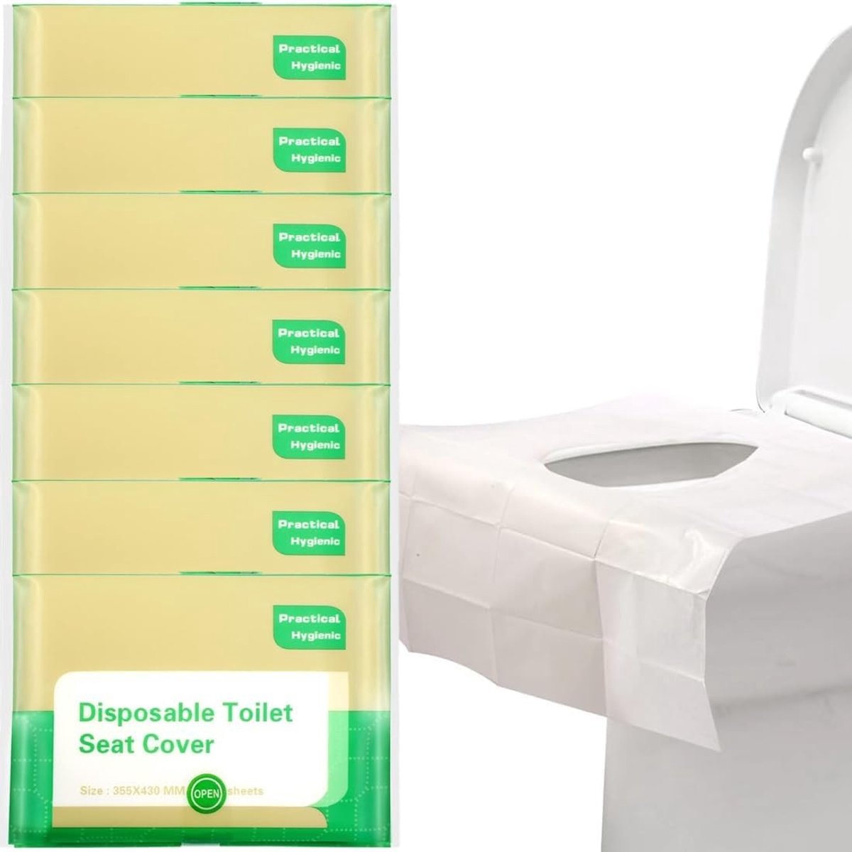 70 Stuks Wegwerp Toiletbril Covers, Biologisch Afbreekbaar, Individueel Verpakt, Hygiënisch, Ideaal voor Reizen, Hotels en Openbare Toiletten