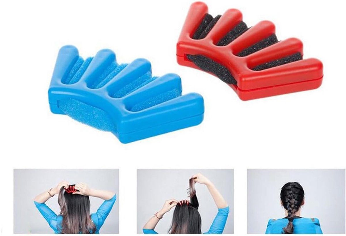 Set van 2 Haarstyling Accessoires voor Modeleren - Blauw en Rood, Perfect voor Creatieve Kapsels en Haarstyling