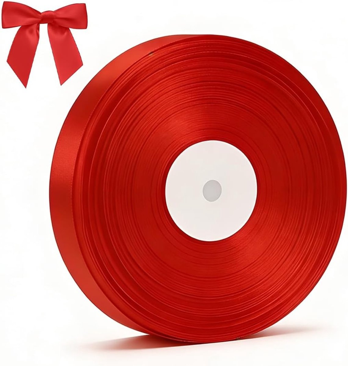 Basisschool schort voor kinderen met satijnen lint en grote strik - Perfect voor schooluniform, bruiloften en feesten, rood, 1,2 cm x 91 m