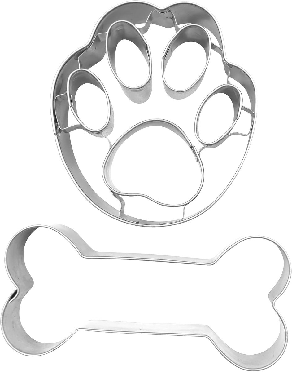BekkiB 880352 Piece Paw & Bone Cutters Set - Stainless Steel Cookie Cutters for Dog Biscuits or Treats - ShopVlot