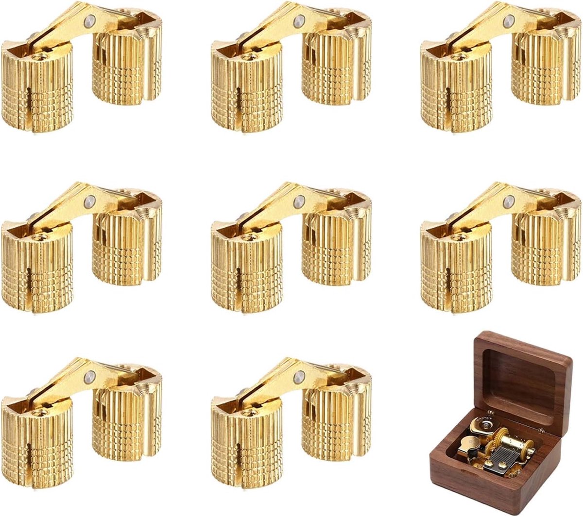 Pack of 8 concealed copper hinges, M8, mini hinges barrel hinge, invisible copper hinge, brass container hinges - ShopVlot