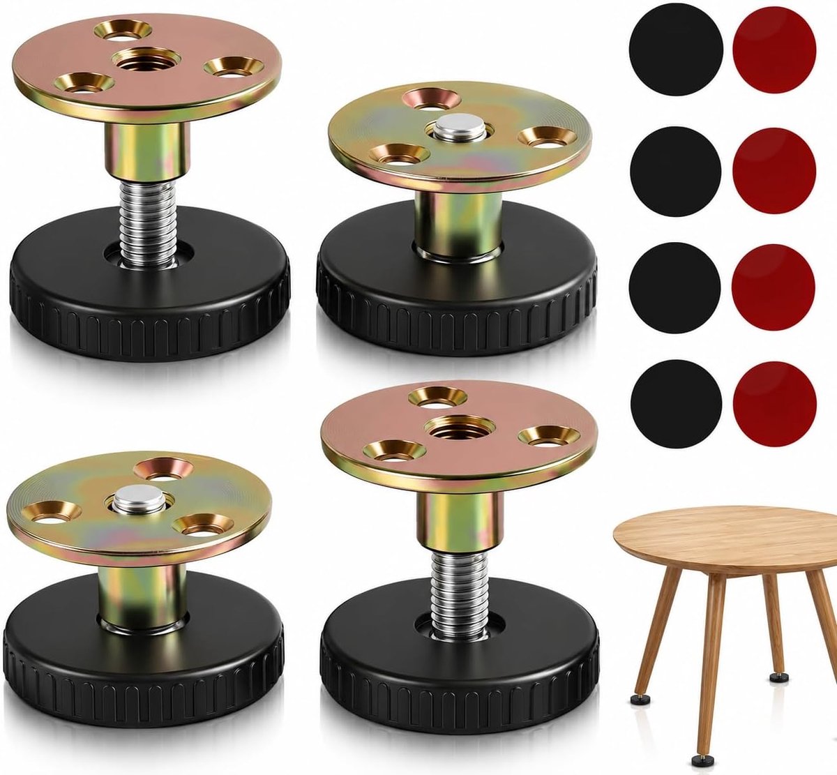 4 pieces adjustable furniture legs, 30-43 mm, height-adjustable furniture legs, pre-drilled or with glue, legs for - ShopVlot
