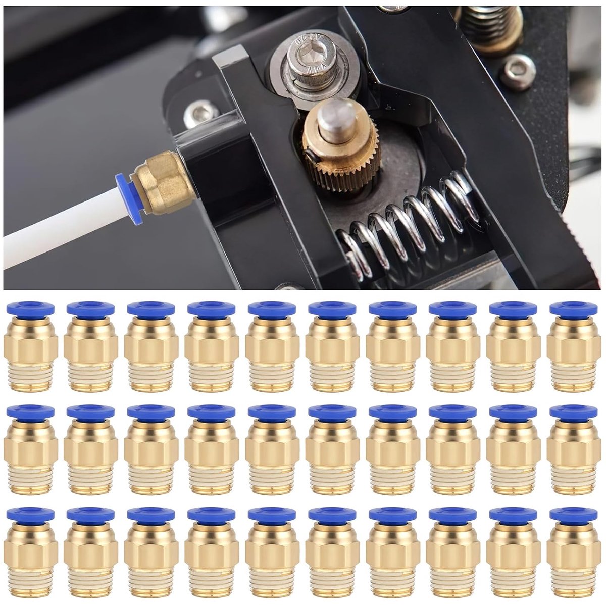 30pcs PC4-M10 Plug, PC4-M10 Connector, Straight PC4-M10 Pneumatic Jack, PC4-M10 Pneumatic Connector for 3D Printers - ShopVlot