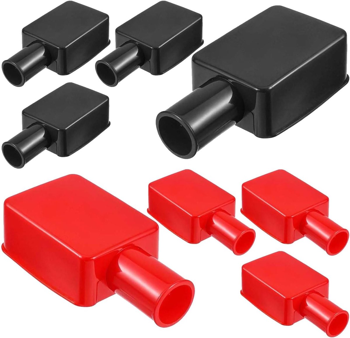 Batterijklemafdekkingen, 8 stuks, rode en zwarte batterijklemmen, beschermkappen voor positieve en negatieve isolatie - ShopVlot