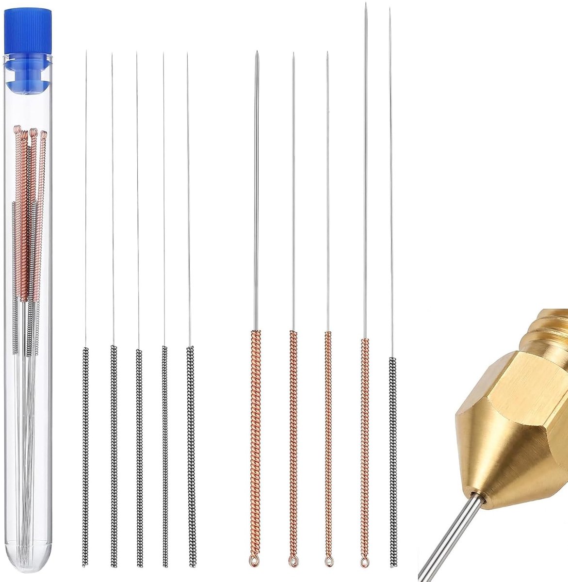 10-Piece Cleaning Needles Set for 3D Printer Nozzles, Stainless Steel Cleaning Kit for 0.15-1.0 mm Nozzles with - ShopVlot