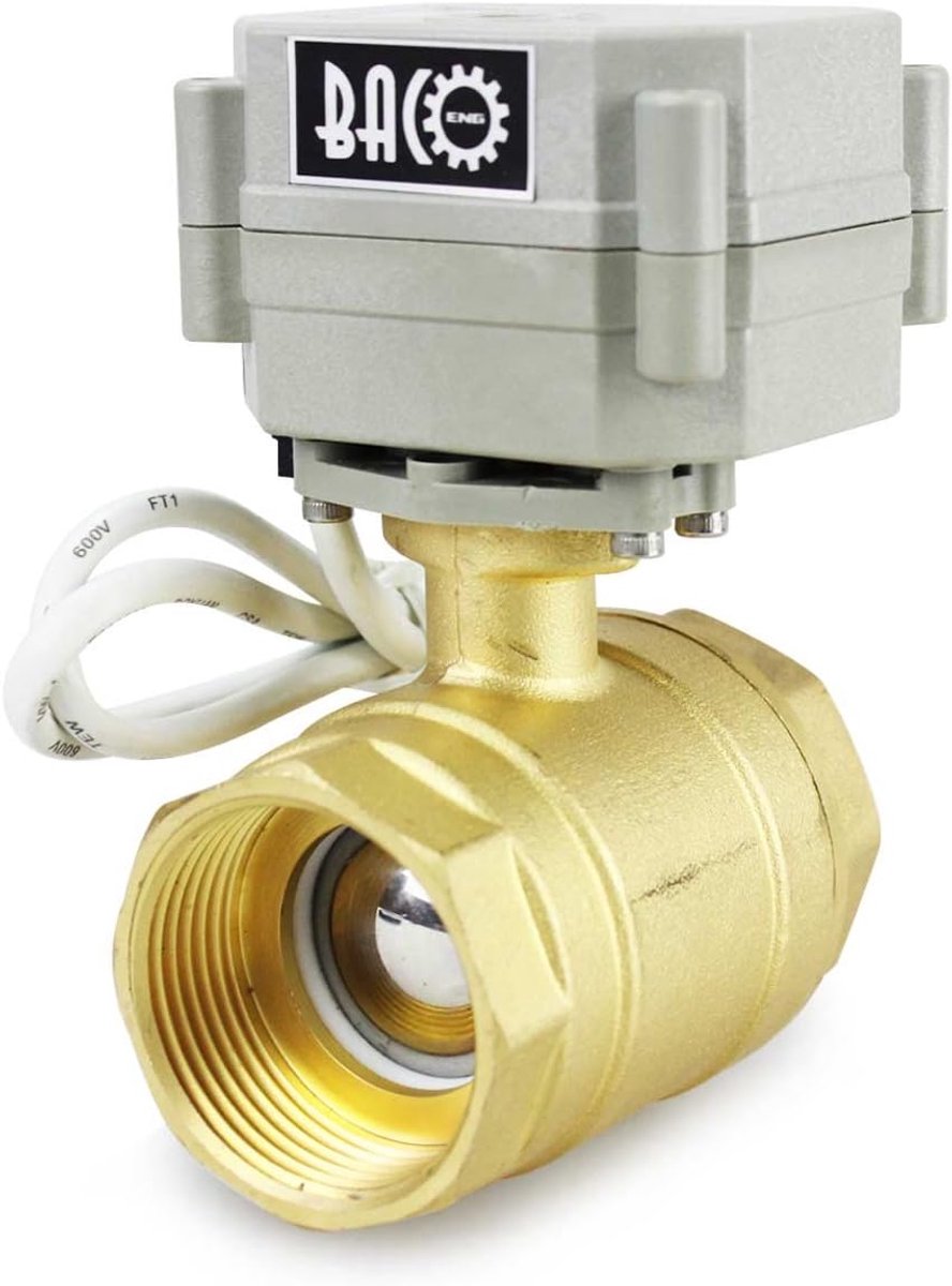 BACOENG Engine Ball Valve Brass 2 Way DN32 Electric Ball Valves, 110-230V, Automatic Return NC - ShopVlot