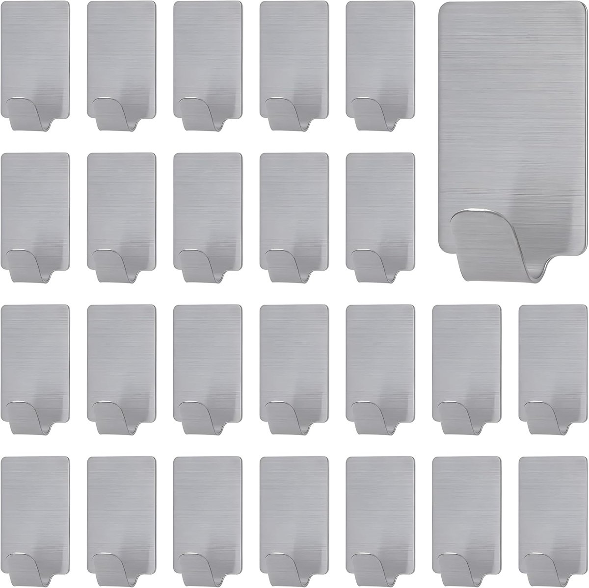 24pcs Self Adhesive Hooks Stainless Steel Self Adhesive Hooks Small Wall Hooks Self Adhesive Hooks Towel Hooks for - ShopVlot