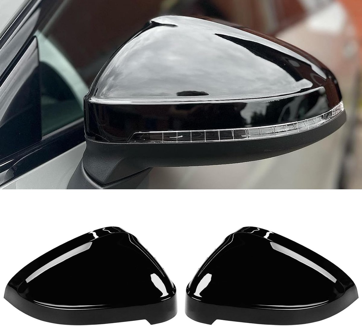 TTCR-II Pack of 2 compatible with rear view mirror housing Audi A4, A5, RS4, B9, S5, RS5, 2017, 2018, 2019, 2020 - ShopVlot
