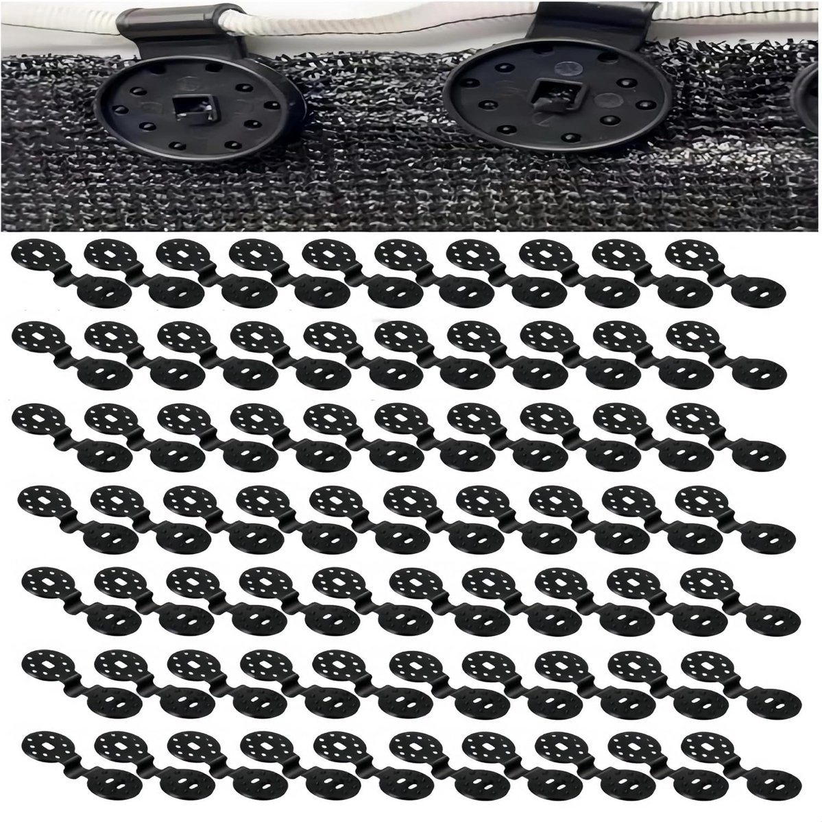 60 Pieces Plastic Clips with Eyelet for Shade Net, Shade Net Fixing Clips, Plastic Clips for Protection Cloth - ShopVlot