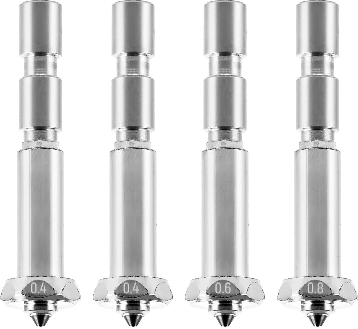 4 stuks Kobra 3 Max mondstukken, 0,4 0,6 0,8 mm Kobra 3 Max Nozzle Set, Quick-Swap Nozzle van gehard staal, hotend - ShopVlot