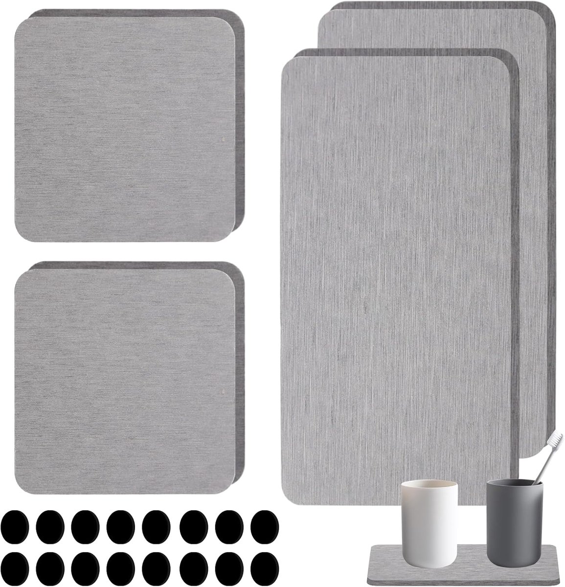 4 Pcs Water Absorbing Stones for Sink Water Absorbing Coasters Diatomite Absorbent Coasters Absorbing Water - ShopVlot