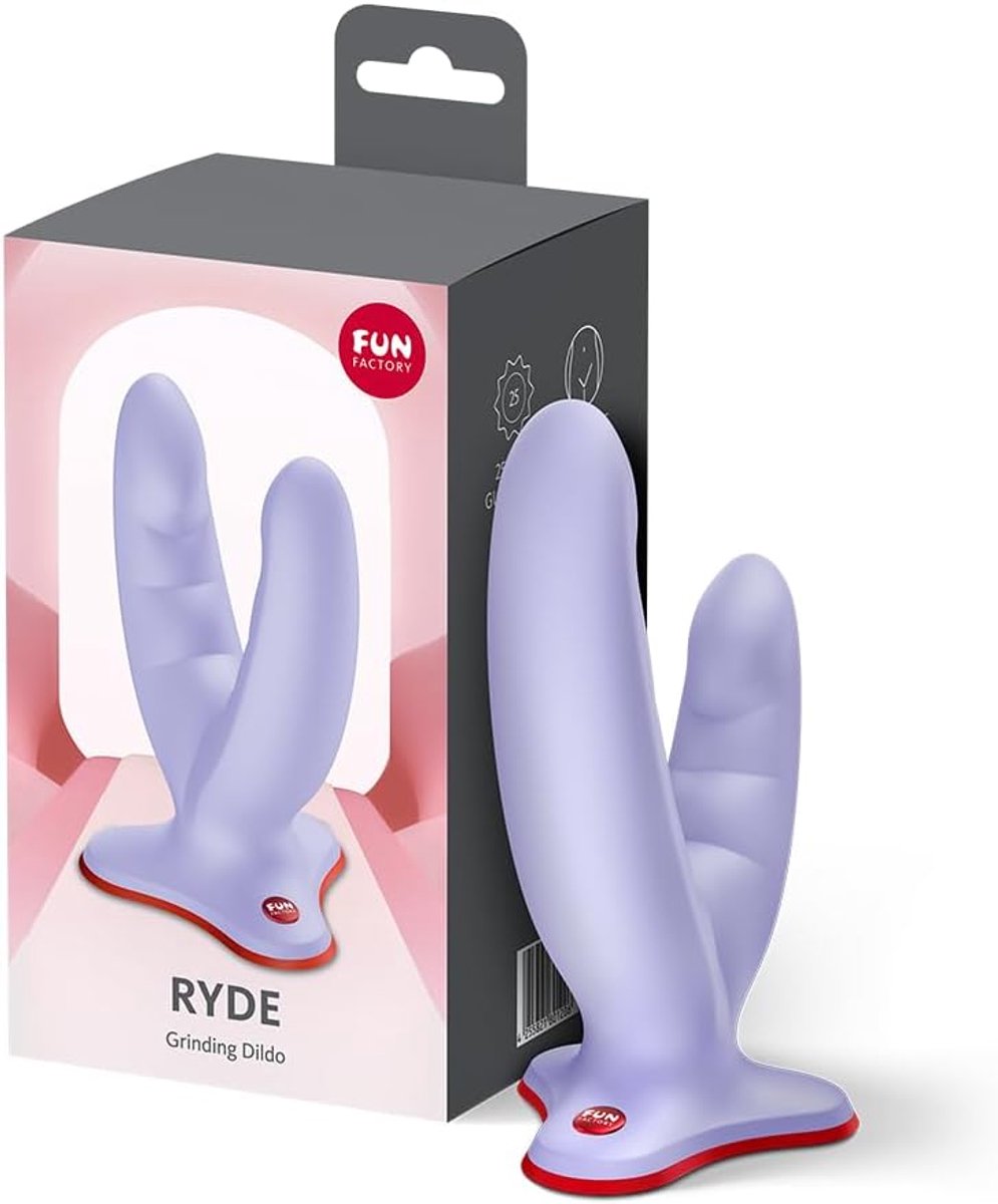 Fun Factory Ryde - Silicone Grinding Dildo - Ribbed Dildo with Suction Cup Base - Double Stimulation Vaginal & Anal - ShopVlot