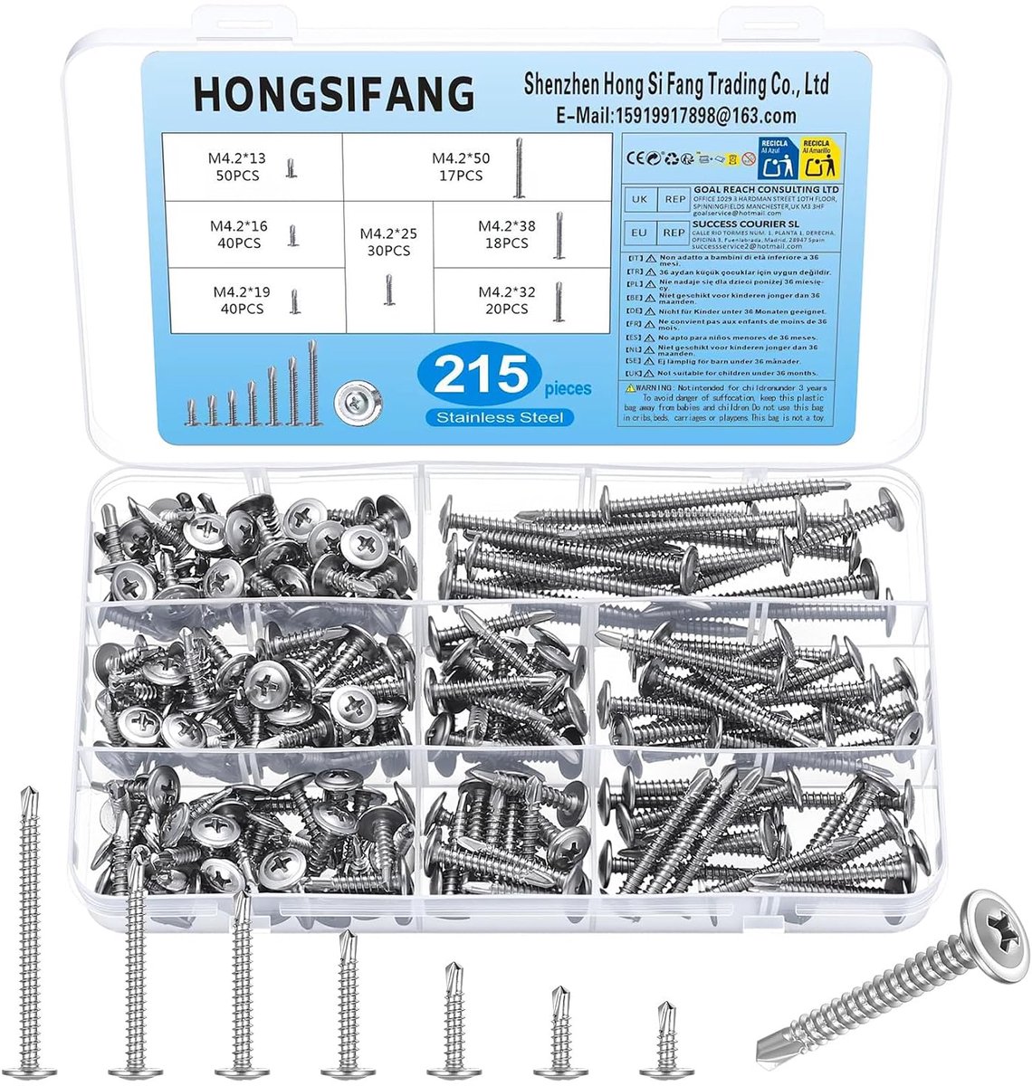 215 Pcs Self Tapping Screws for Metal, M4.2 Flat Head Self Drilling Screws Modified Dome Head Screws for Metal - ShopVlot