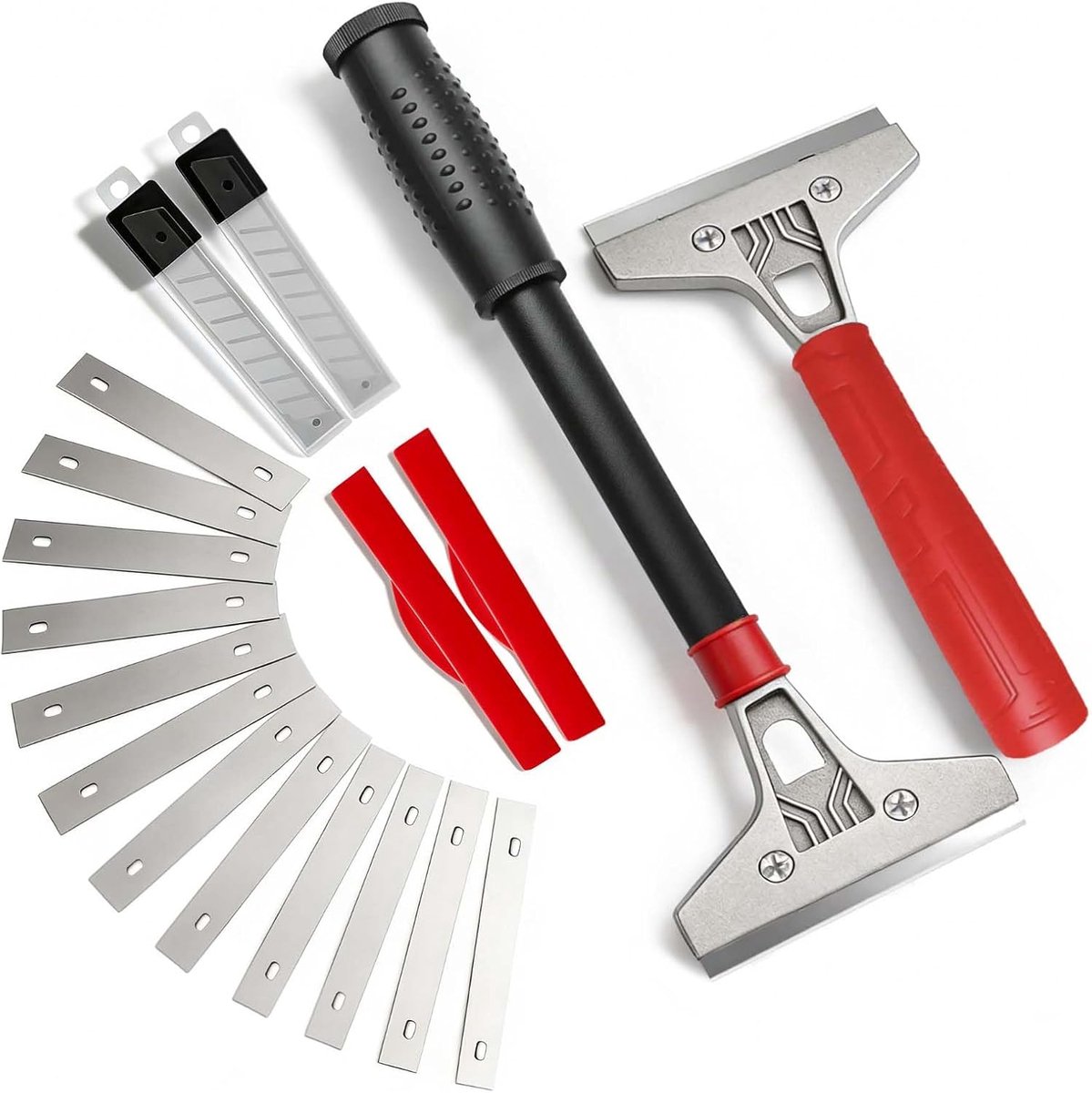 Set of 2 Wallpaper Scrapers with 22 SK5 Knives (4 Inch), Wallpaper Remover with Non-Slip Handle, Scraper Tool for - ShopVlot