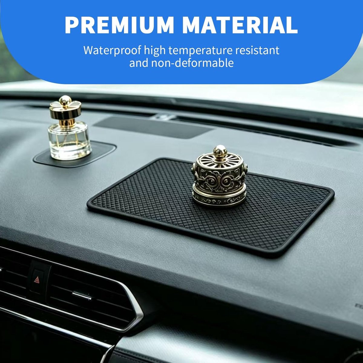 4 stuks antislipmatten voor het dashboard van de auto, 21 x 13 cm, universele antislipmat, siliconen mat, antislip - ShopVlot