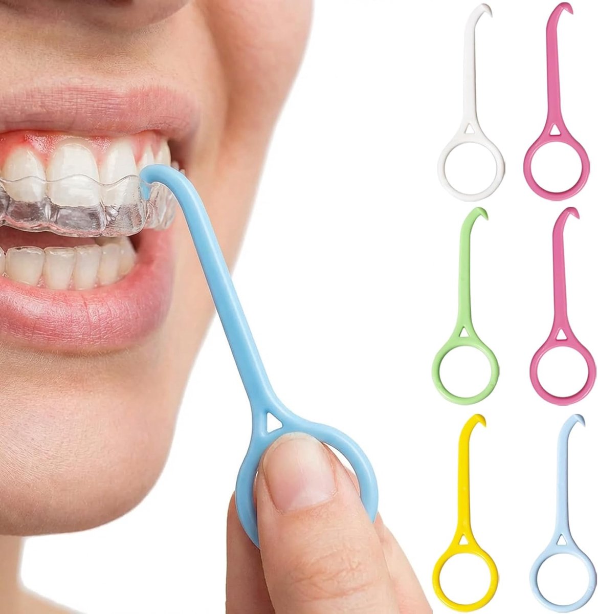 6-Piece Aligner Remover, Chewies Aligner Invisible Tooth Removal Hooks for Brackets, Complete Dental Care Kits (6 - ShopVlot
