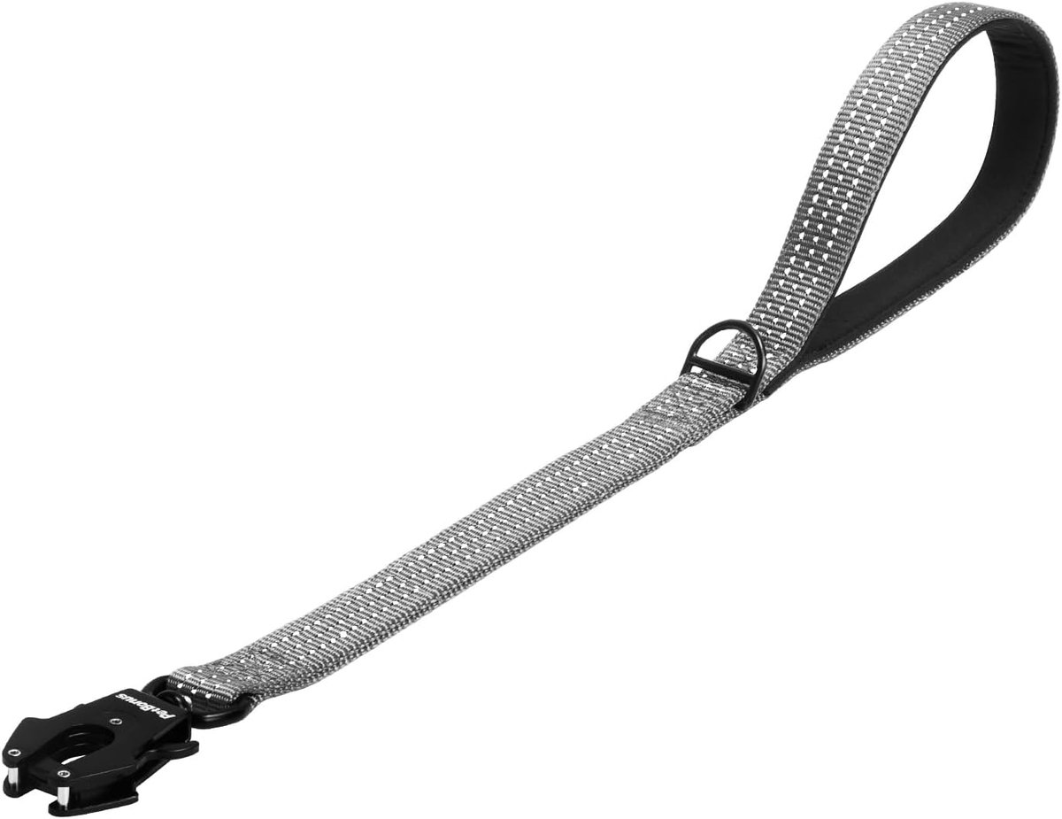 PetBonus Robuuste korte hondenriem 60 cm, nylon korte geleider met snelsluiting, gevoerde handgreep, reflecterende - ShopVlot