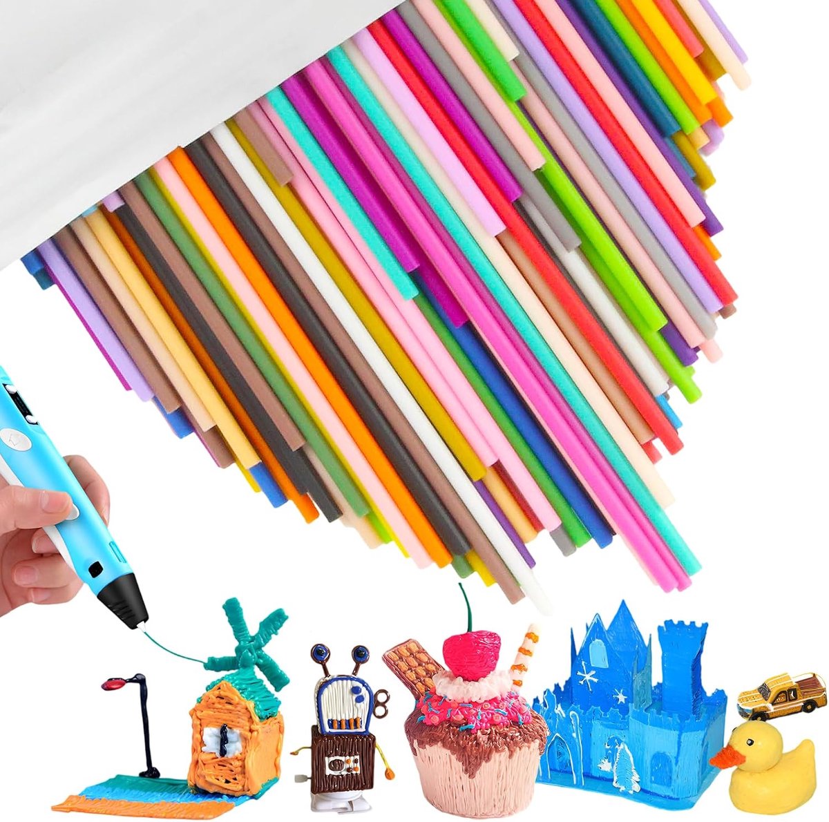 YUE QIN 300Pcs 3D Pen Filament Refills for 3doodler Start+ 3D Pen 30 Colors 3Doodler Refills PCL Low Pressure - ShopVlot