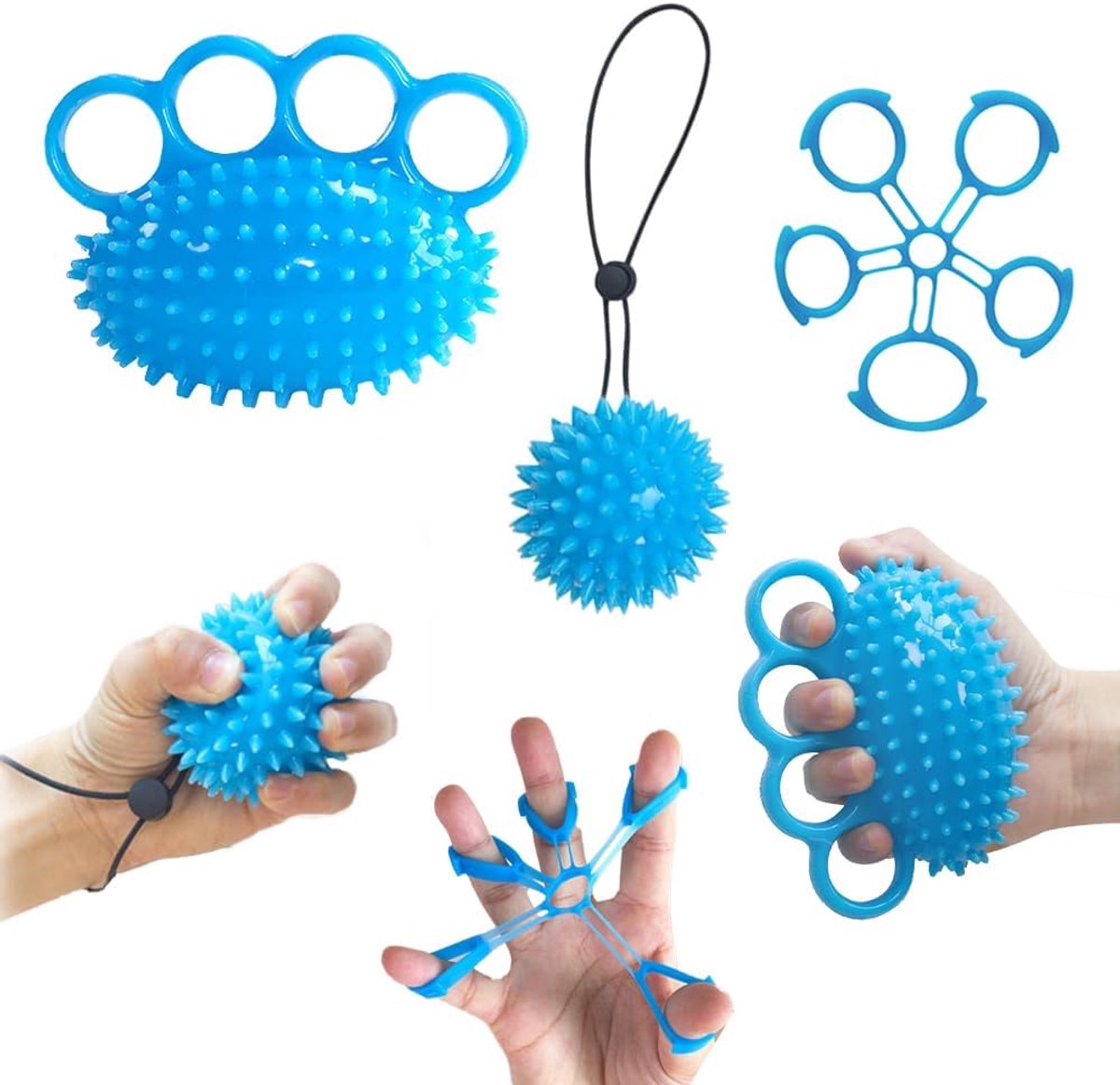 3 stuks egelbal, zachte handtrainer, vingertrainer, bal, rubber, kneedbal, therapieballen, handartrose, massagebal met - ShopVlot