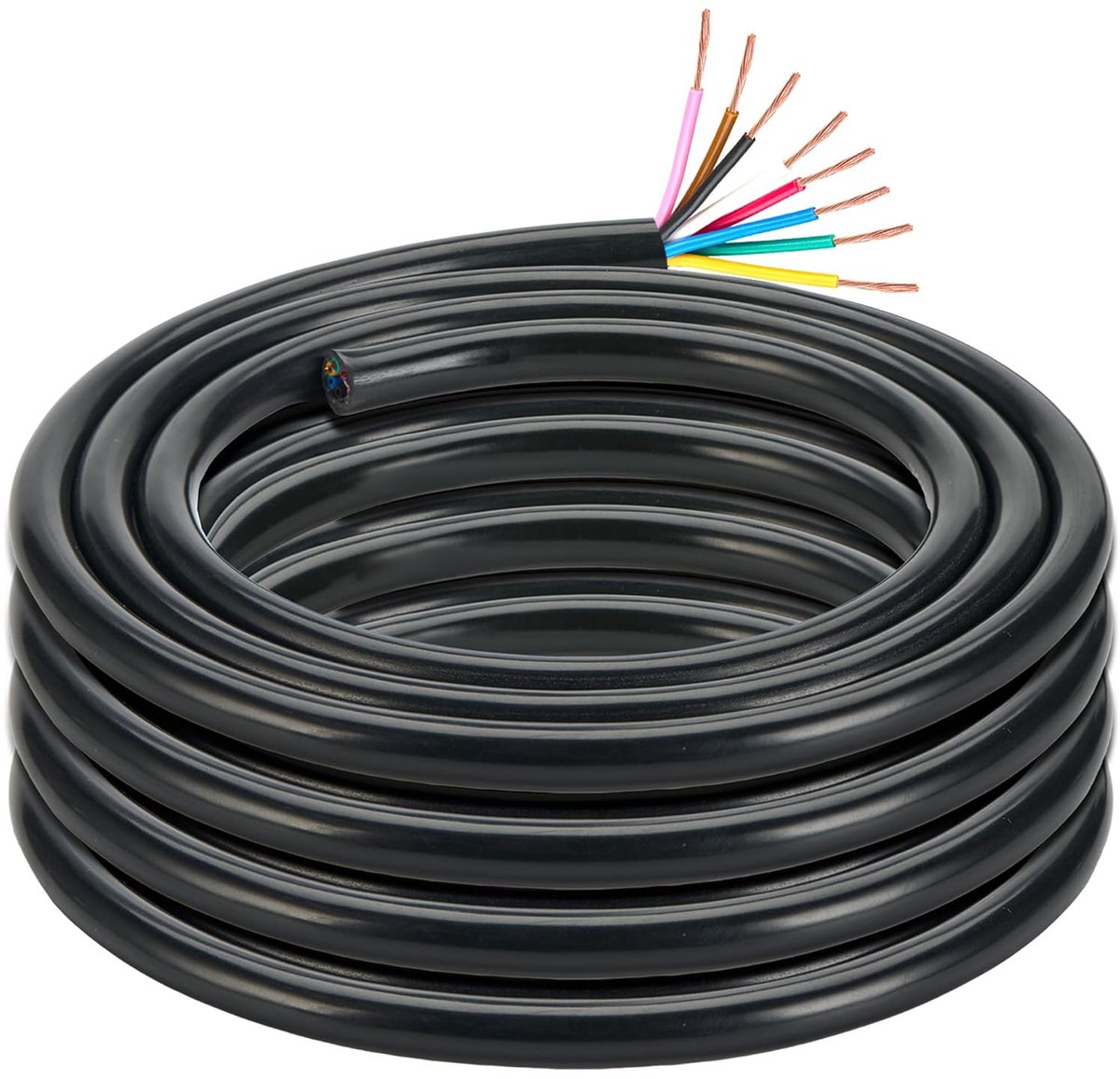 3M Cable for Trailer 8-Core, 12V/24V Flexible Round Copper Electric Wire for Trailer Caravans Trailer Lights, RoHs - ShopVlot