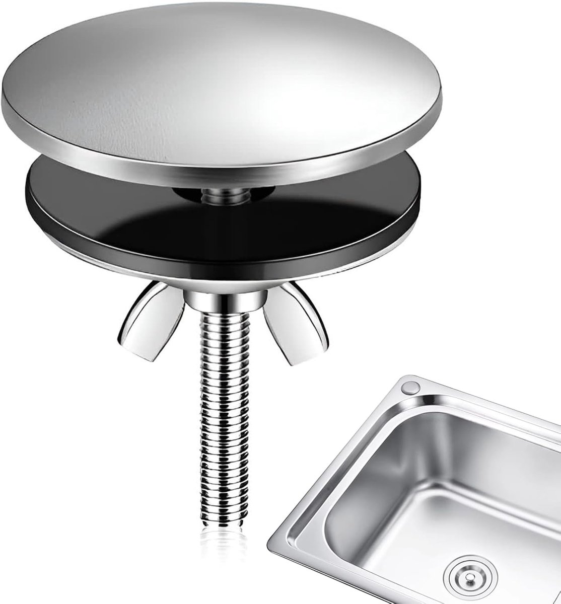 Faucet Hole Cover, Faucet Hole Plug, Fixture Cover, Blind Stopper, Sink Punch, Black, for Kitchen Sink Plug for Home - ShopVlot