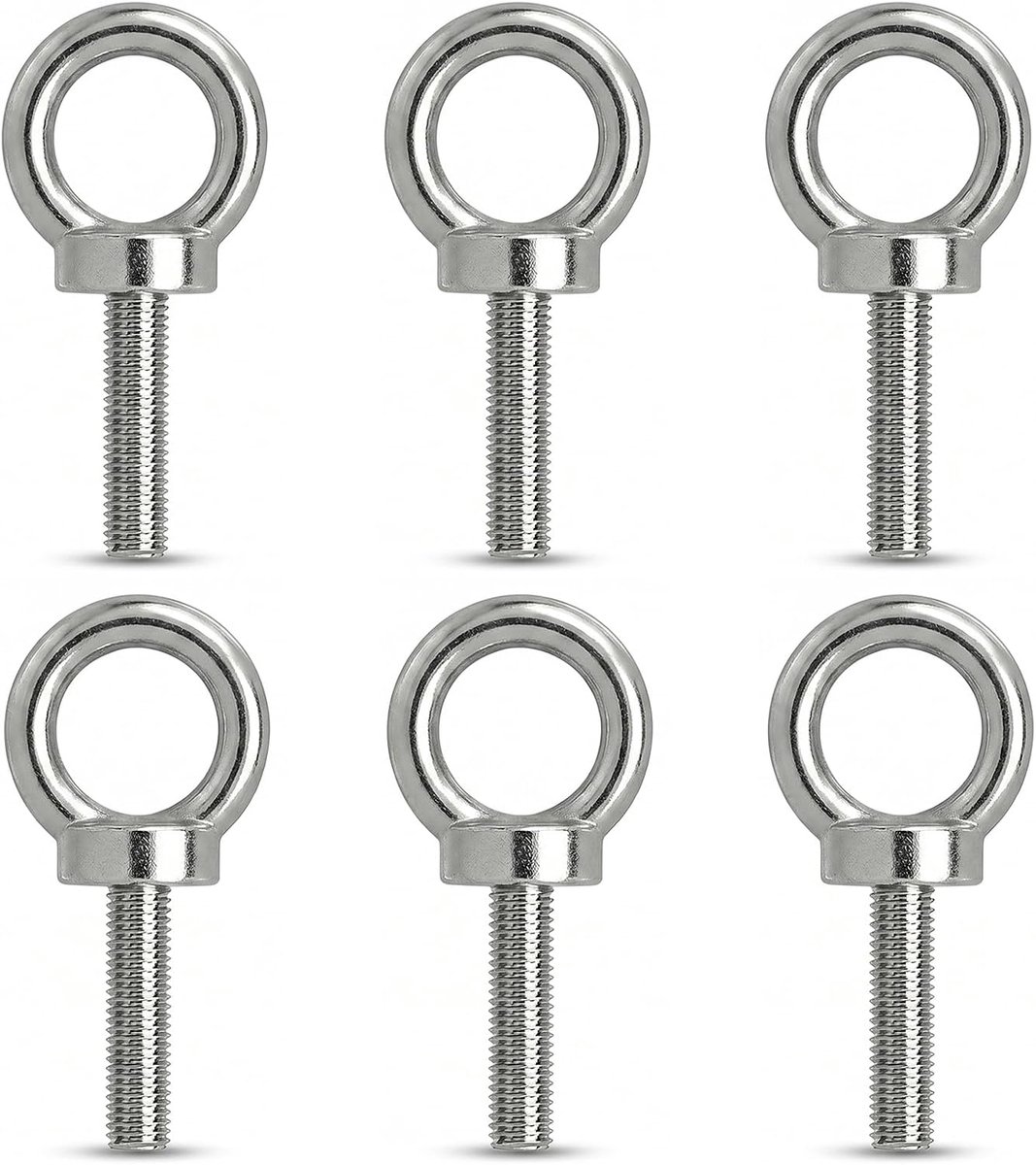 6 stuks oogbouten M5 x 12 mm van 304 roestvrij staal, haken voor zonnezeil buiten, accessoires voor camper, caravan en - ShopVlot