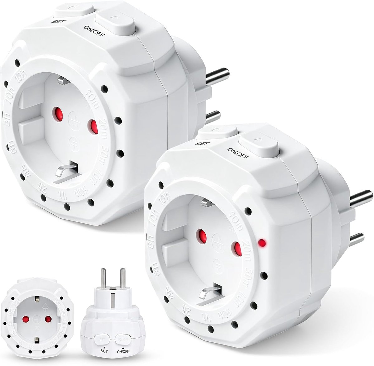 2 stuks stopcontact timer: countdown timer stopcontact met 12 instellingen, automatische uitschakeling, countdown - ShopVlot